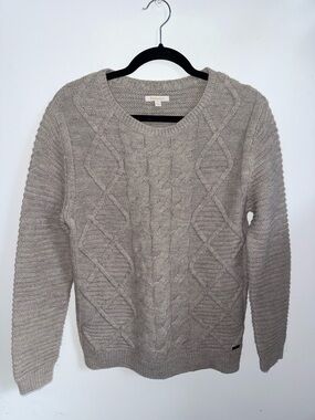 Barbour Court Crew Cable Knit Sweater Size UK 12 or US 8